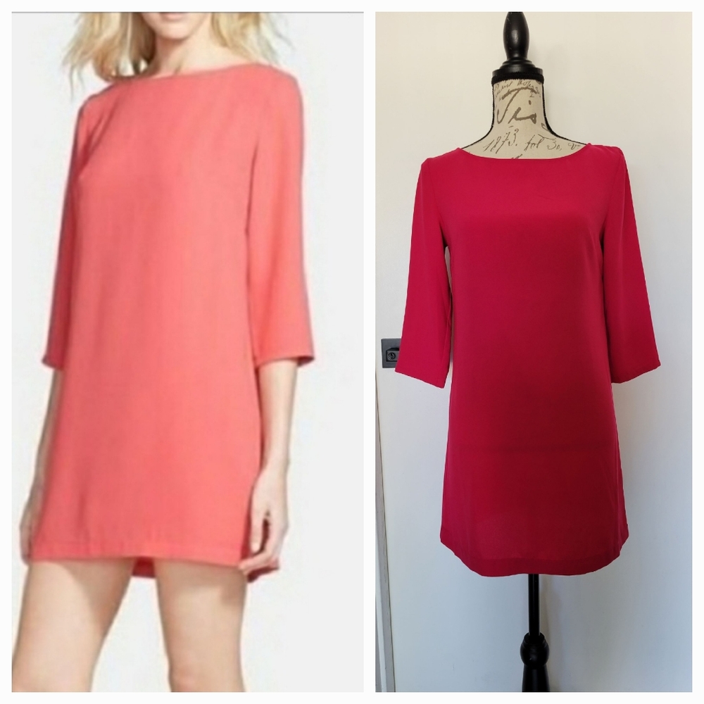 Leith Nordstrom Hot Pink Shift Mini Dress Size XS